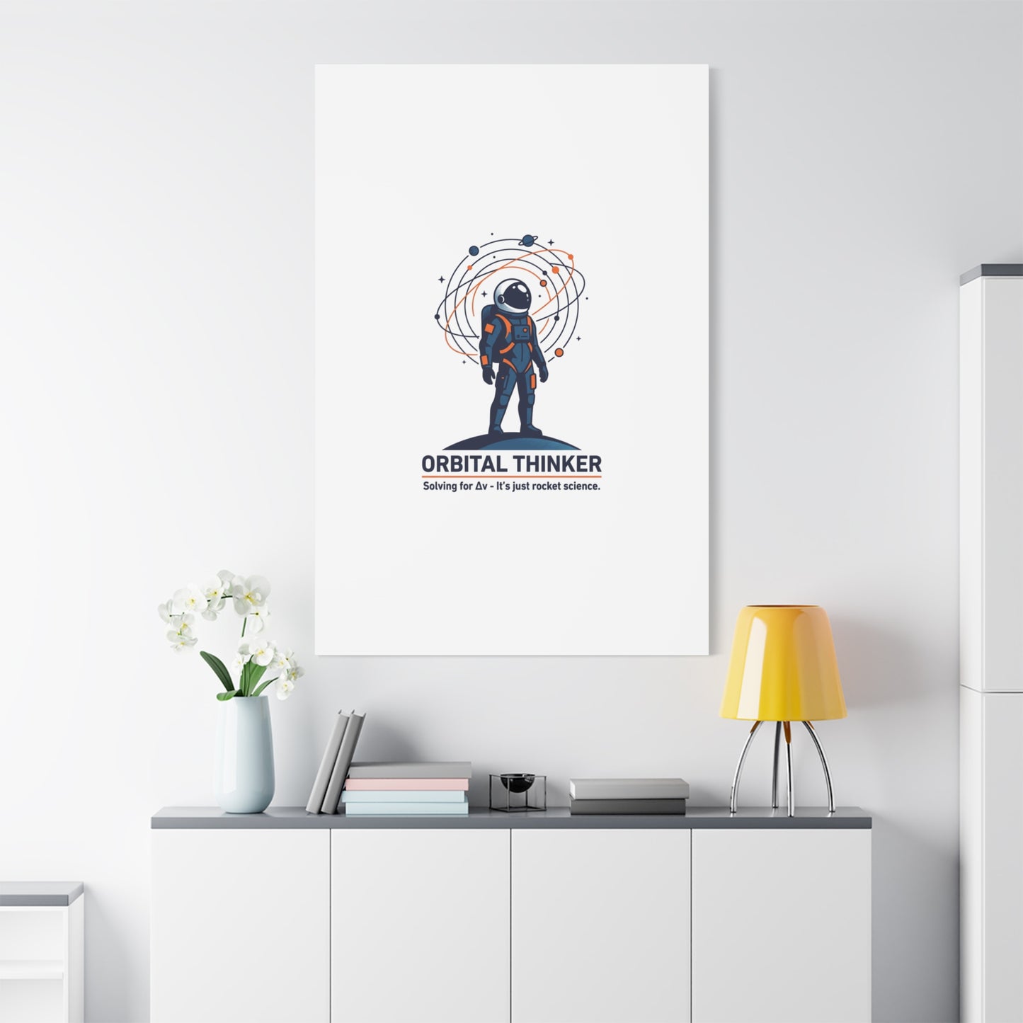 Orbital Thinker Astronaut Canvas | space mission patch, science nerd art