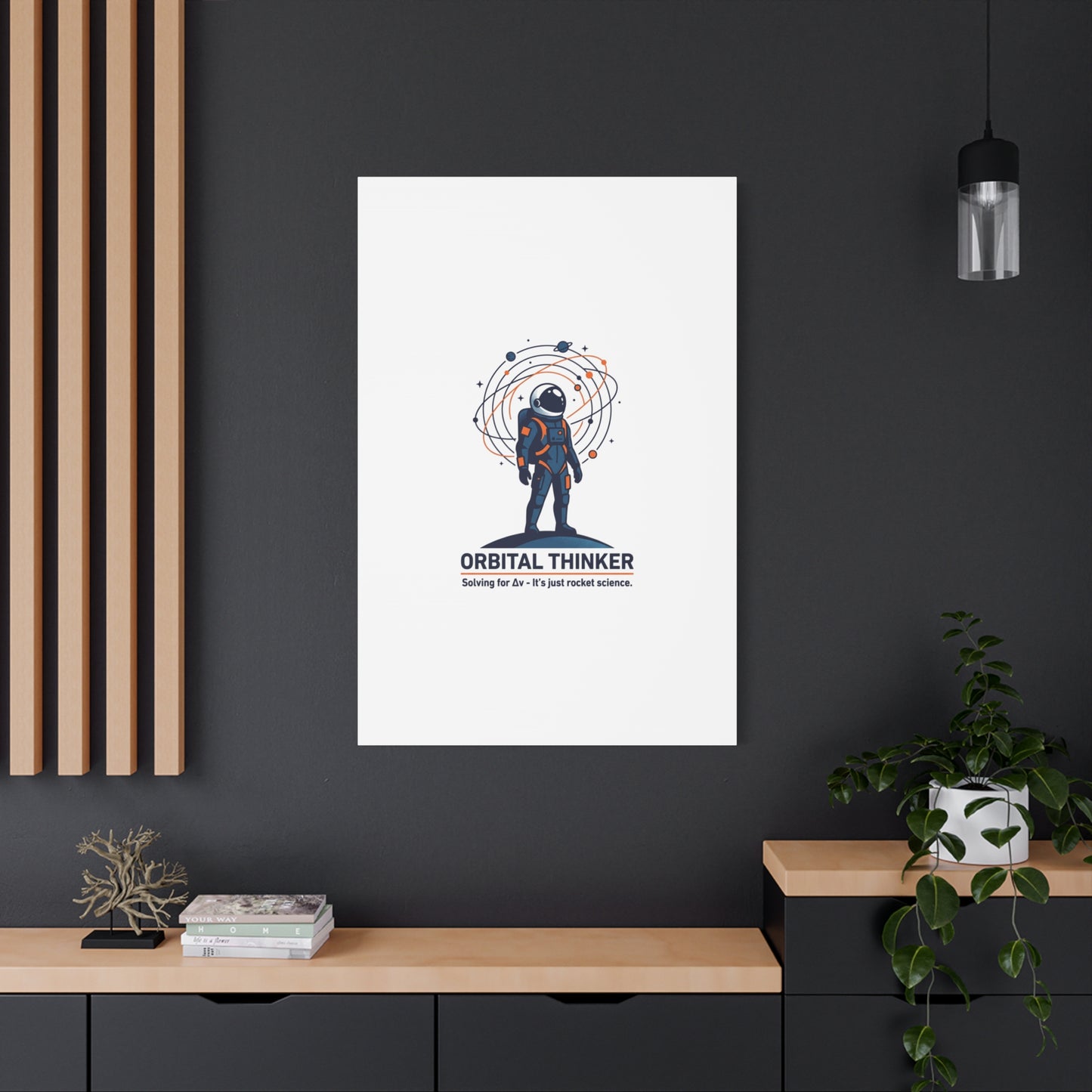 Orbital Thinker Astronaut Canvas | space mission patch, science nerd art