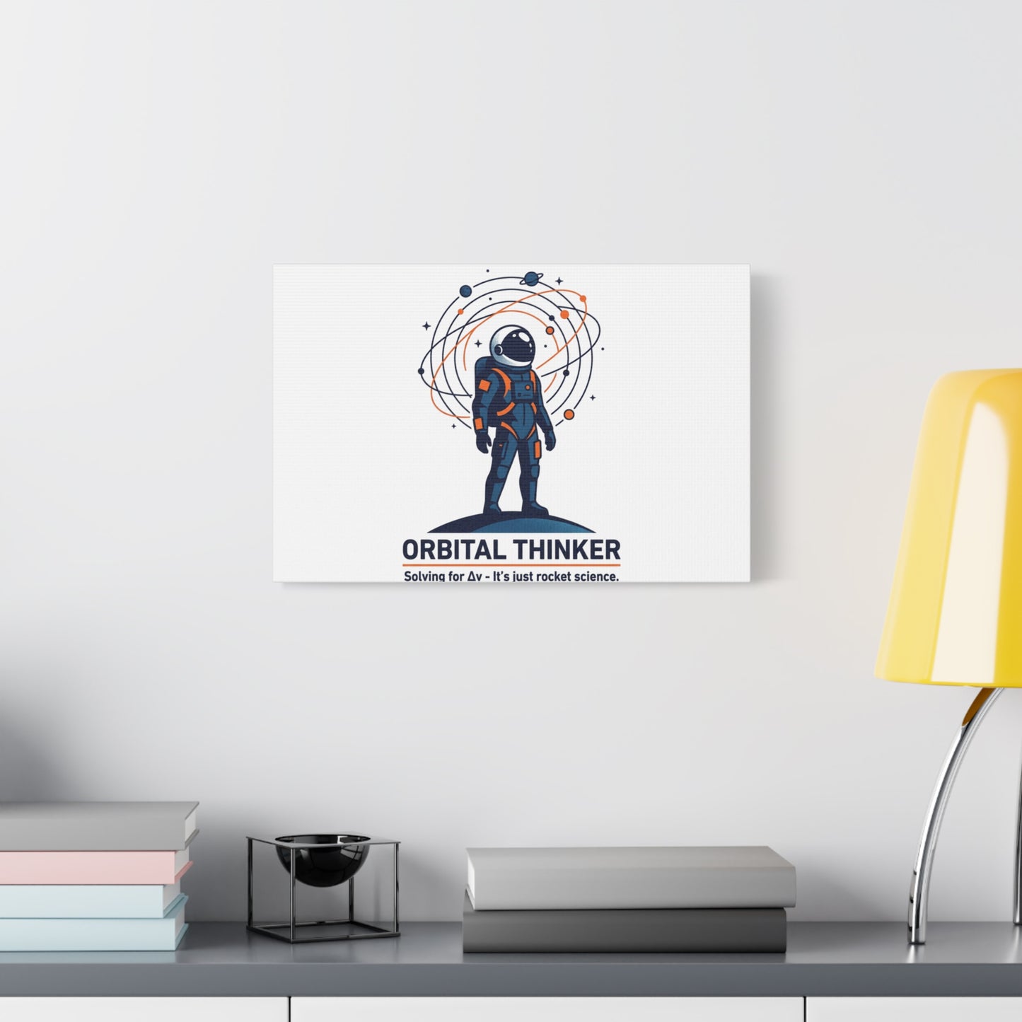 Orbital Thinker Astronaut Canvas | space mission patch, science nerd art