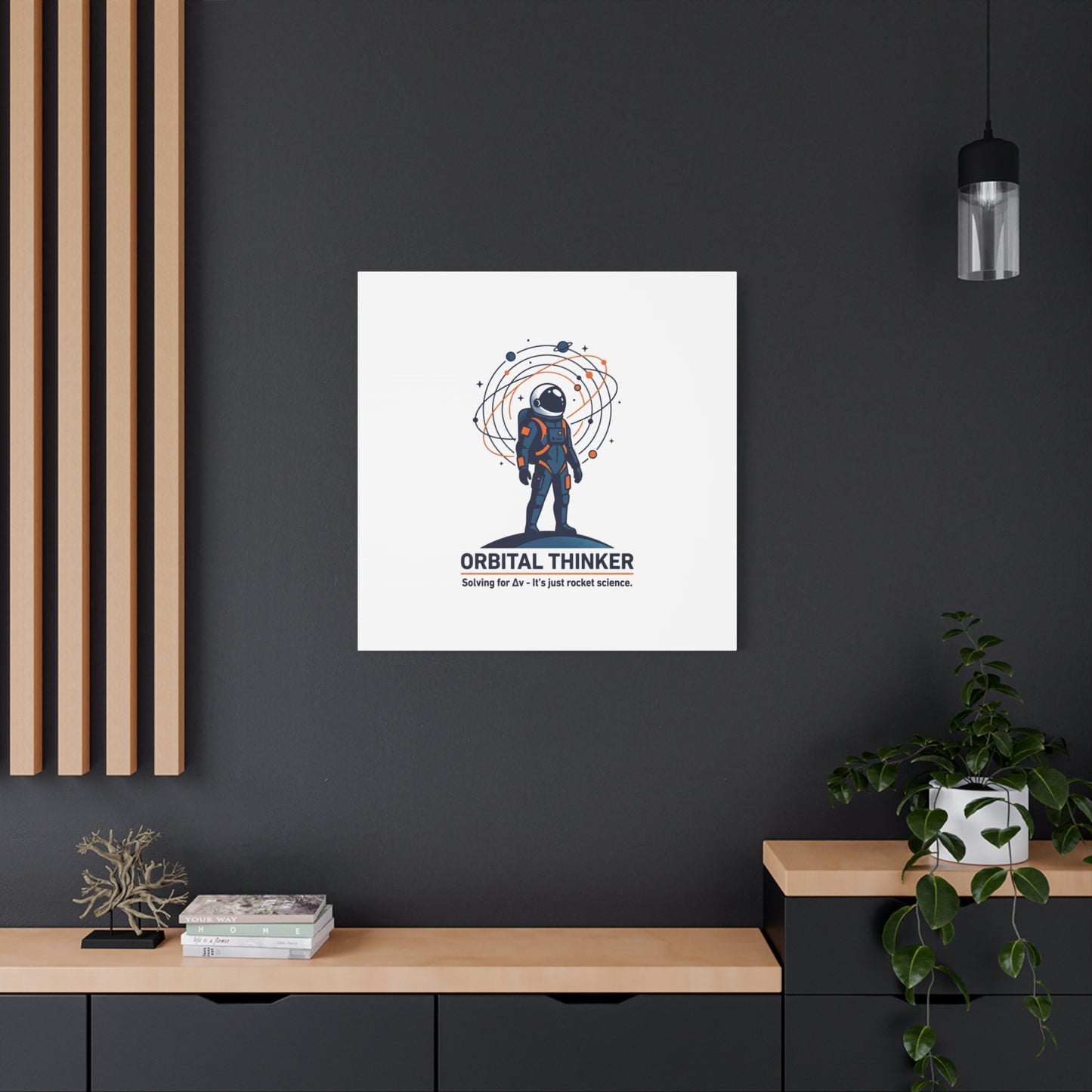 Orbital Thinker Astronaut Canvas | space mission patch, science nerd art