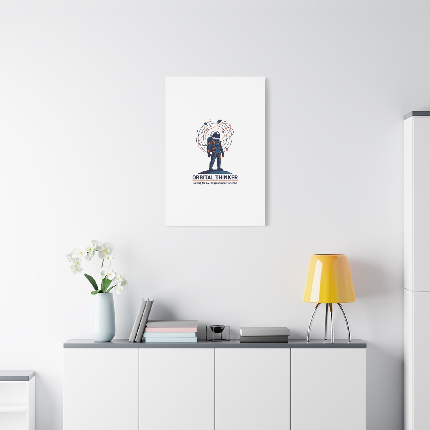 Orbital Thinker Astronaut Canvas | space mission patch, science nerd art